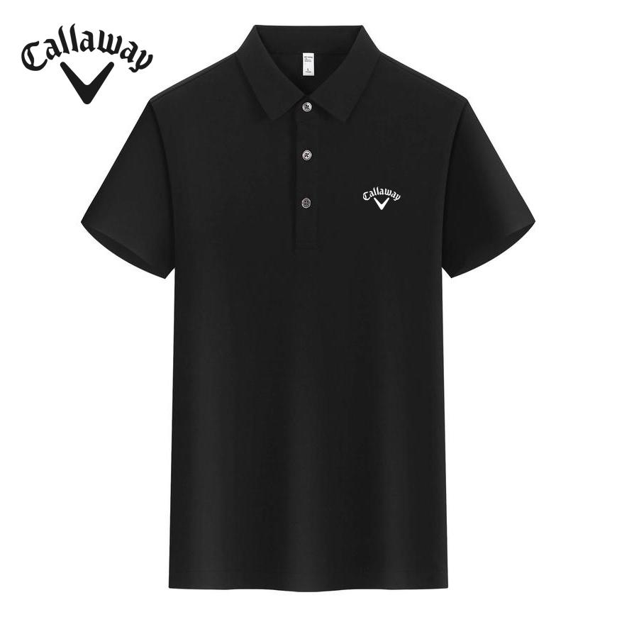 Callaway 2025 Лето Мужская и женская Деловая Повседневная Вышивка 7A Антибактериальная Холодная Ощущение Тела Хлопок Однотонный Воротник Рубашка Поло