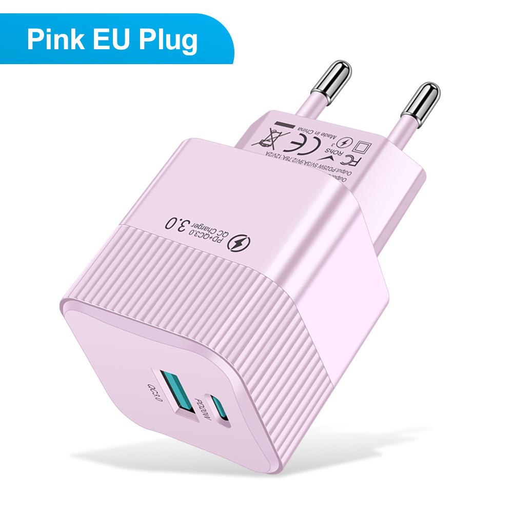 Макарон USB+PD Сверхбыстрое зарядное устройство - Адаптер для зарядки мобильного телефона, совместимый с EU, US, KR