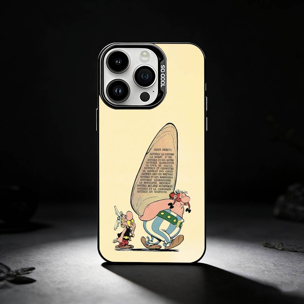 A-Астерикс C-Мультфильм O-Обеликс Чехол для телефона для iPhone 17,16,15,14,13,12,11 Plus,Pro Max,XS,Цветной серебристый чехол для телефона