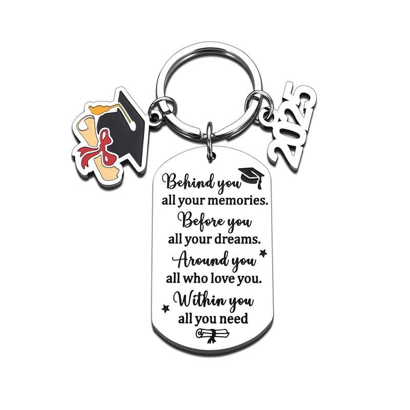 Stainless Steel Keychain for 2025 Graduation - University & High School Senior Gift In European and American Style