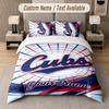 Постельное белье на заказ, узор Chicago Cubs, печать имени/текста, 1 пододеяльник + 2 наволочки, домашний текстиль