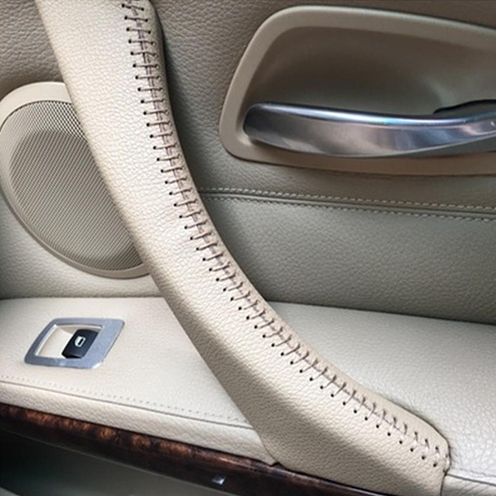 Кожаная ручка панели правой/левой двери, крышка ручки, внутренняя накладка-ручка для BMW 3 серии E90 E91 E93 2005-12, деталь интерьера автомобиля