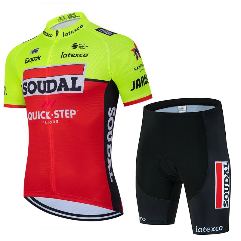 Велосипедный комплект Soudal Quick Step 2025 Мужской НОВЫЙ Летняя Велосипедная Одежда MTB Дорожная Рубашка Велосипедные Велосипедки Maillot Ciclismo
