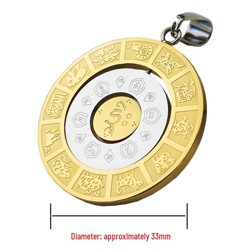 Кулон Двенадцать Знаков Зодиака Манджушри с шестислоговой мантрой для женщин и мужчин