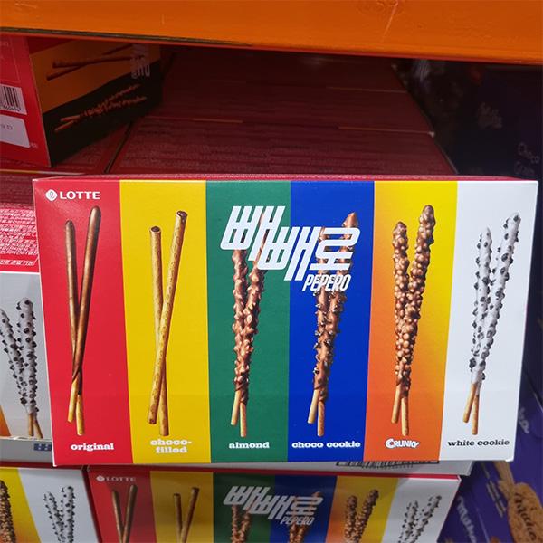 Lotte Pepero Печенье-палочки в шоколаде Мега-упаковка 15 штук Коробка 644 г