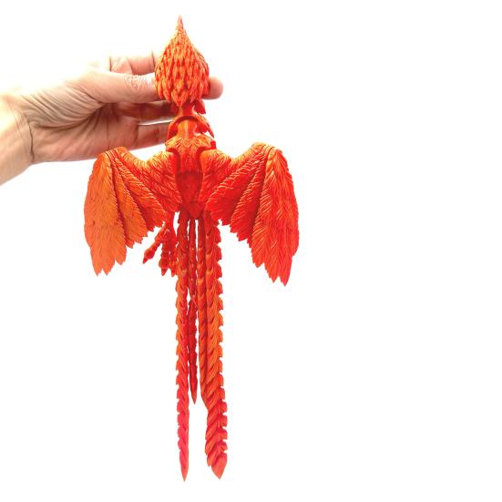 3D Printed Phoenix Ornament Articulated Phoenix Fidget Toy Flexible Phoenix Bird Toy Animal Centerpiece for Stress Relief Desk Display