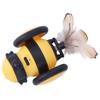 Moving Feather Toy for Pet Cat Feather Play and Catch Cartoon Bee Shaped Feather Toy Moving Play-Catch Vehicle Toy