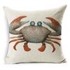 Exquisite 18" Blue Sea Animal Cotton Linen Cushion Cover For Stylish Living Spaces