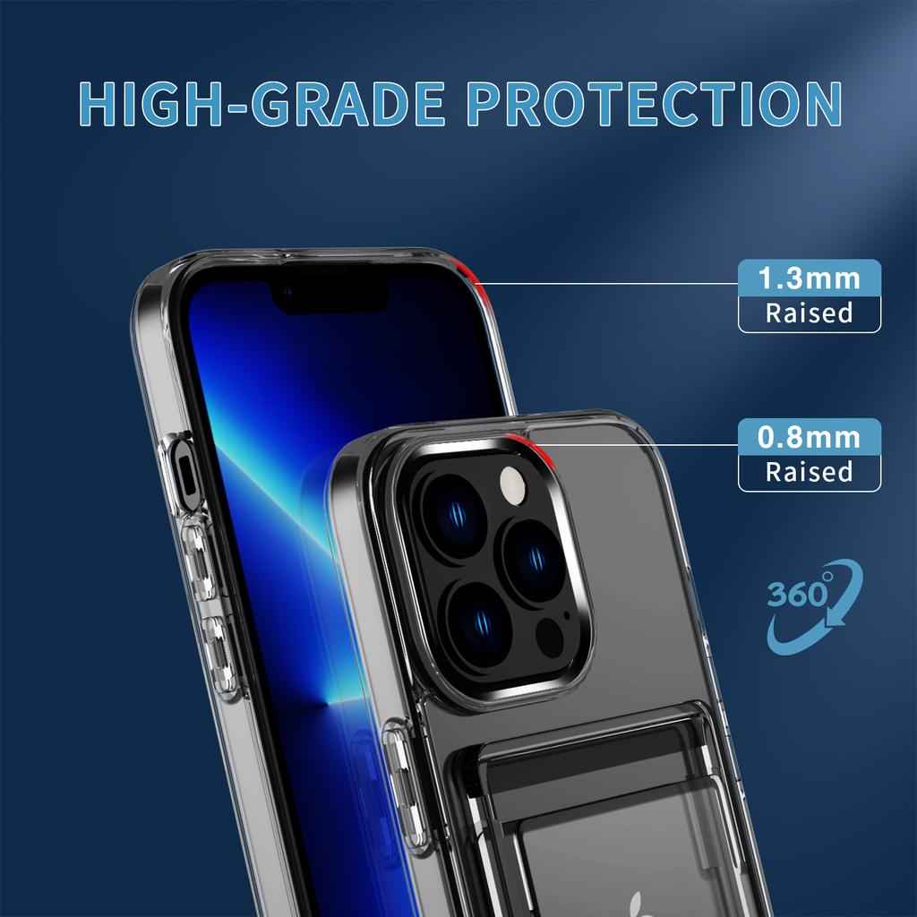 Прозрачный чехол с жестким слотом для карт для Iphone 14 13 12 11 Pro Max Xr Xs Max Простая крышка