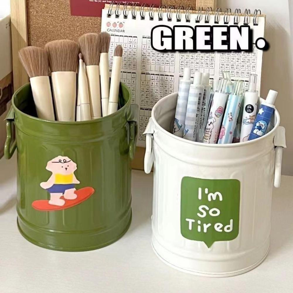 Принадлежности Держатель для кистей для макияжа Настольный ящик для хранения Органайзер для ручек Прекрасное железное ведро Железный держатель для ручек