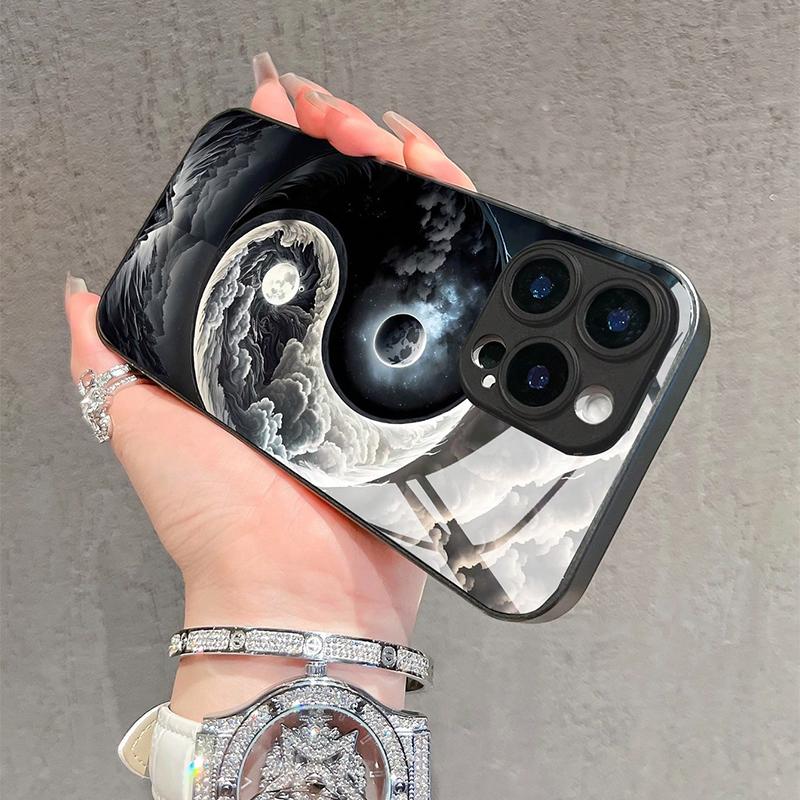 Закаленное стекло для телефона с рисунком Багуа Инь-Ян для iPhone 17 Pro Max 16 15 14 13 12 11 17Air 16E 7 Plus XR XS Чехол