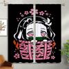 Japanese Anime Cartoon Printed Curtains Suitable For Children's Room, Living Room, Study Room Blackout Curtains 2 Pieces