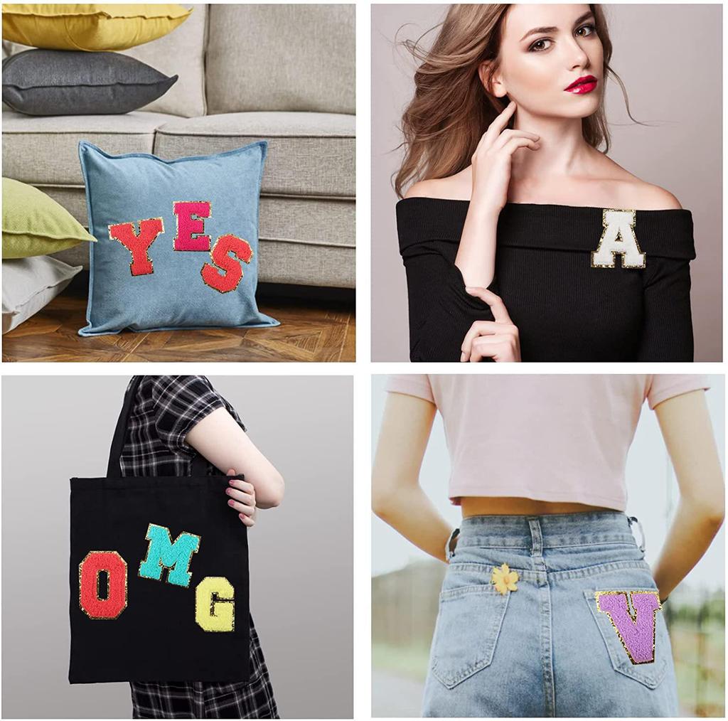 Ревущий Амазон Многоцветный Алфавит и Цифры Шенильная Вышитая Нашивка со Смайликом