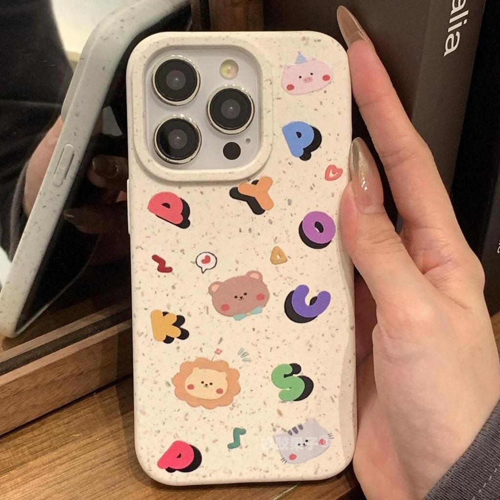 Чехол для мобильного телефона iPhone16 с маленькими животными для Apple 14/13/12/11pro Пшеничный противоударный Xsma
