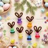 Button Easter Bunny Craft Kit DIY Button Bunny Hanging Ornament with Twisting Stick Ears for Easters Basket Stuffer Holiday Party