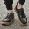 Мужская повседневная обувь для вождения из натуральной кожи, мужские кроссовки на шнуровке, универсальная мужская вулканизированная обувь, дышащая обувь для скейтборда