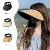 Summer Straw Empty Top Hat Men's and Women's Sunscreen Hat UV Protection Versatile Outdoor Sports Plastic Hard Brim Sun Hat