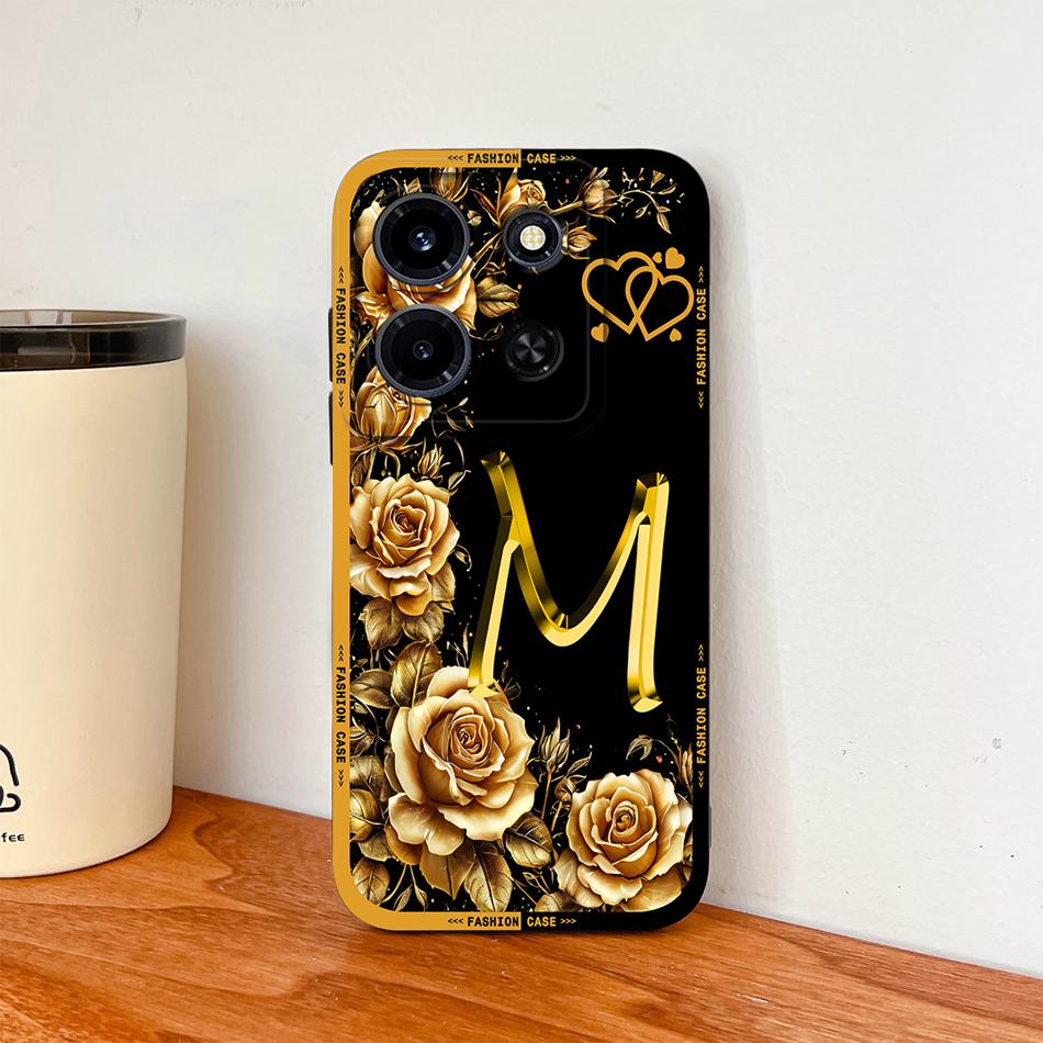 Чехол для Infinix Note 30 Pro 30 VIP 30i Модный с розовыми буквами Мягкий жидкий силиконовый чехол для телефона для Infinix Note30 Противоударный корпус