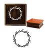 Printtoo Diary Card Round Wreath Pattern Square Wooden Rubber Stamp Craft Textile-2 X 2