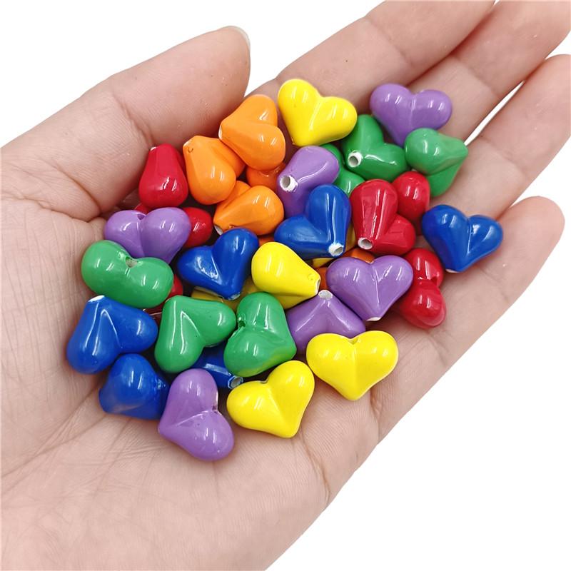 Findings 10Pcs 12*16mm DIY Jewelry Making Solid Color Collar Bracelet Cubots Wholesale Heart Loose Buons