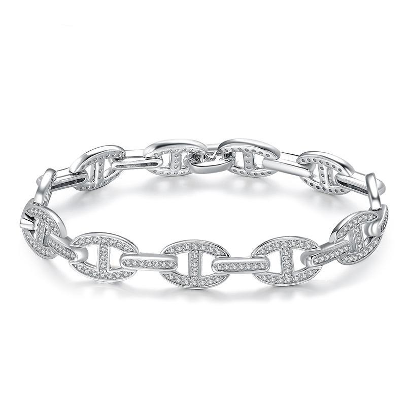 Xiancan 2024 Серебряный браслет с бриллиантами в форме пятачка S925 - Стильная мода Минъюань