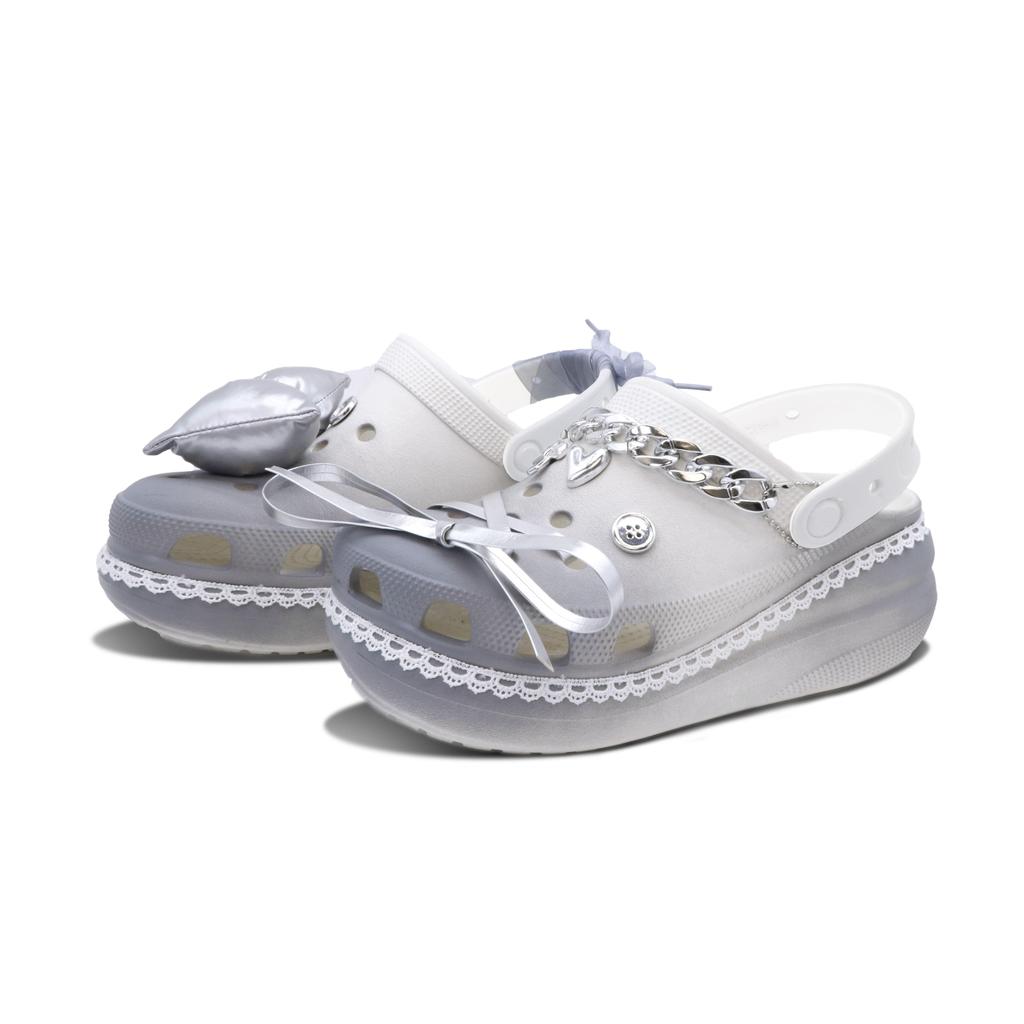 Crocs Кроксы Crush Clog Унисекс Серый Белый 207521-100(Team147-)