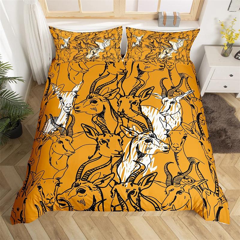 Комплект постельного белья с изображением животных из фермы, односпальный комплект постельного белья King Queen Bohemian Mandala из микрофибры с изображением оленя и быка, черепа коровы