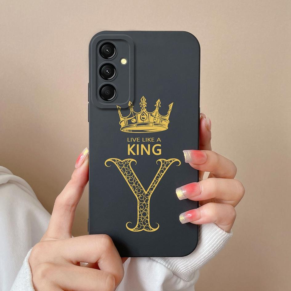 Популярная задняя крышка с буквами короны для Samsung Galaxy A06 A16 C55 M55 M35 5G S24 FE, защитный бампер, мягкие жидкие силиконовые чехлы для Samsung Shell