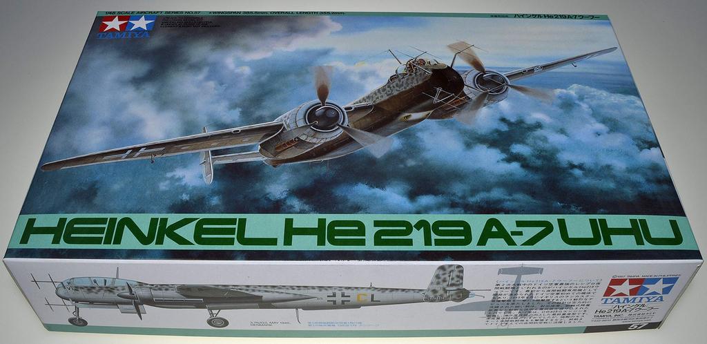 Tamiya Серия Шедевры Немецкие ВВС Heinkel He219 Uhu Пластиковая Модель TM61057 1/48 №57 A-7