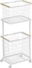 Yamazaki Jitsugyo Laundry Wagon Basket White X D31 X H94cm Tosca Laundry Basket with Casters Large Capacity 3300 + Approx. W41.5