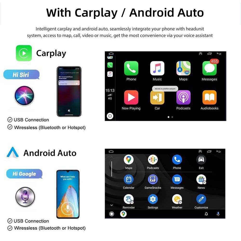 10.1-inch Android GPS Navigation Radio with Wireless CarPlay for Honda Civic 2006-2011, 2GB+32GB.