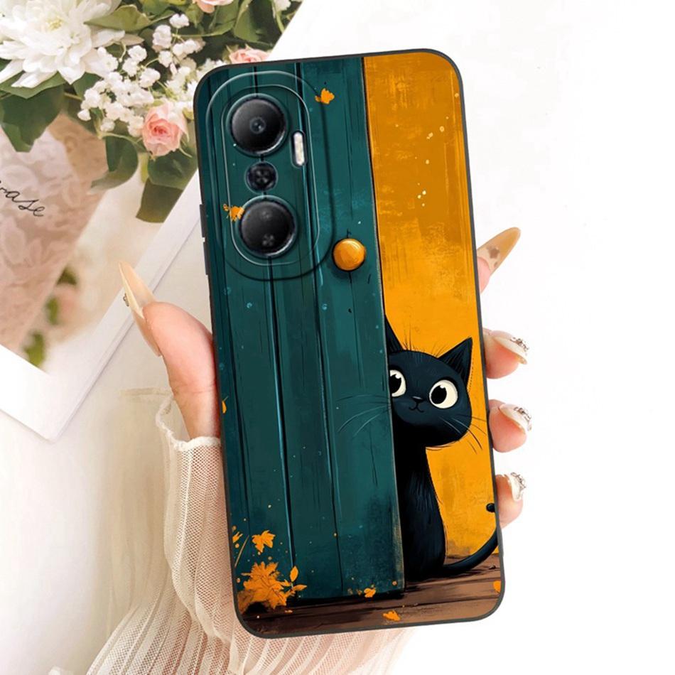 For Infinix Hot 20 20Play Cute Cat Flower Cartoon Phone Case For Infinix Hot 20 Play Hot20 4G Soft Silicone Covers Bumpers