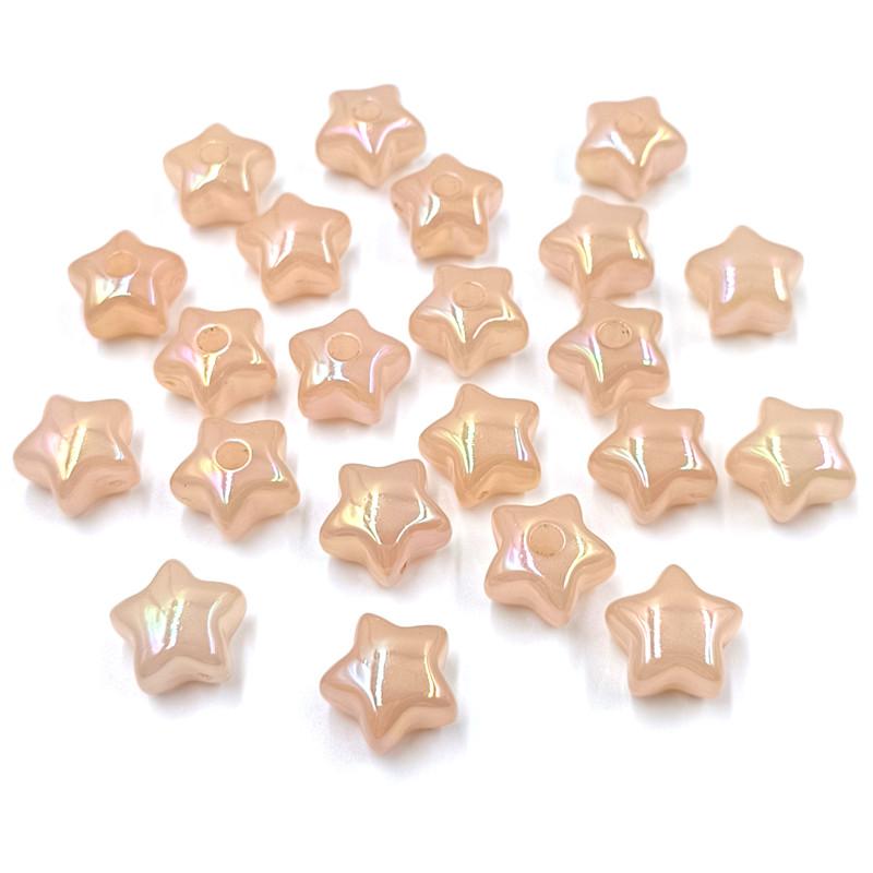 10 шт. желейного цвета акриловые одинарные глазки персиковое сердце пентаграмма свободные бусины кулон для браслета ожерелья серьги изготовление ювелирных изделий