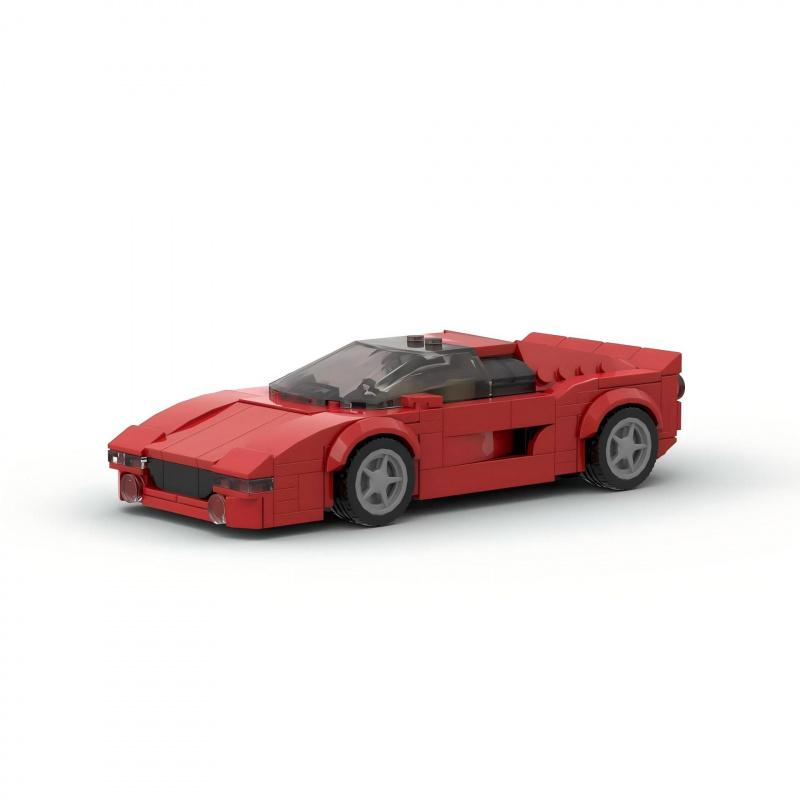 Конструктор MOC Красная гоночная машина Модель 8-клеточный Автомобиль Сборка своими руками Кирпичики Образовательная игрушка Для мальчиков