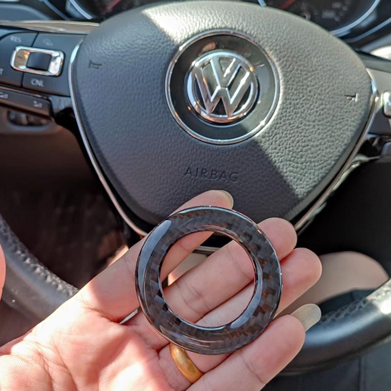 Cup Holders PXPT-TXV New Carbon Fiber Car Steering Wheel Sticker For VW Volkswagen Golf 6 7 Polo CC Tiguan Passat Decorative Sti