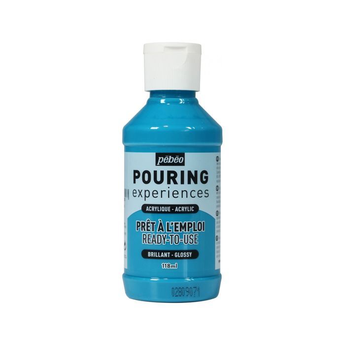 Acrylic Paint - Pébéo - Pouring - 118 Ml - Turquoise Color - Mixed