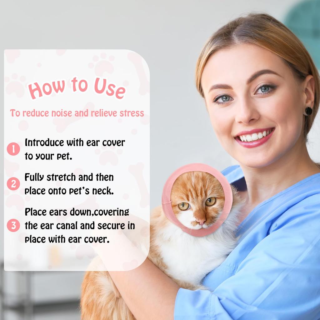Happy Hoodie Calming Band for Dogs, Cats - Pink Cotton Pet Scarf with Head Circumference 25-30 cm, Anxiety Relief Wrap for Grooming, Bathing