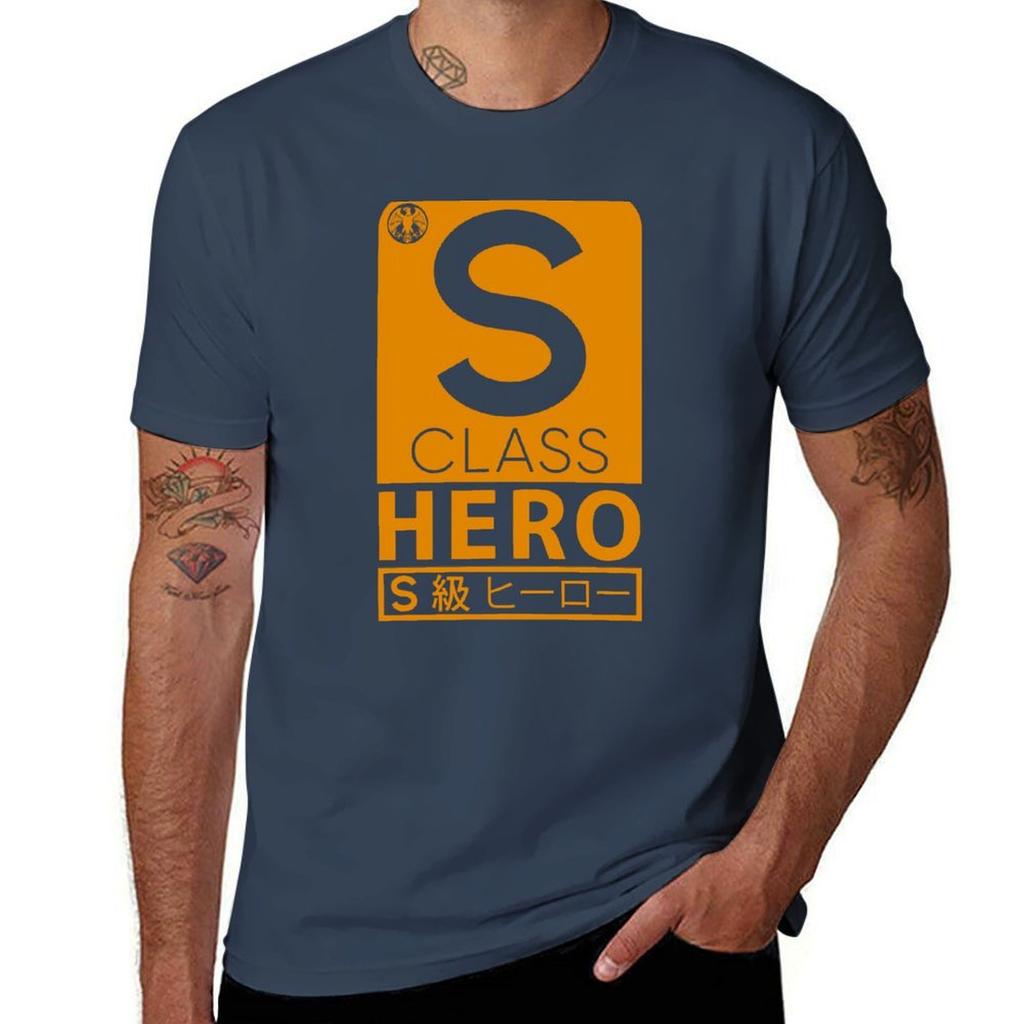 S Class Hero Faction Of Hero Association Vintage Gold Tshirt Big Size Short Sleeve Tee For Unisex