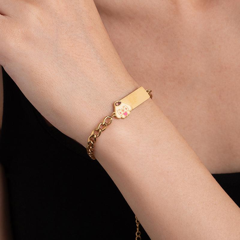 Браслет-жетон для щенка из нержавеющей стали: Стильные, креативные и универсальные украшения в стиле легкой роскоши