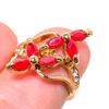 Красный Рубин(Смоделированный)  Кольцо ручной работы с кубическим цирконием, размер 5,5 k8G88