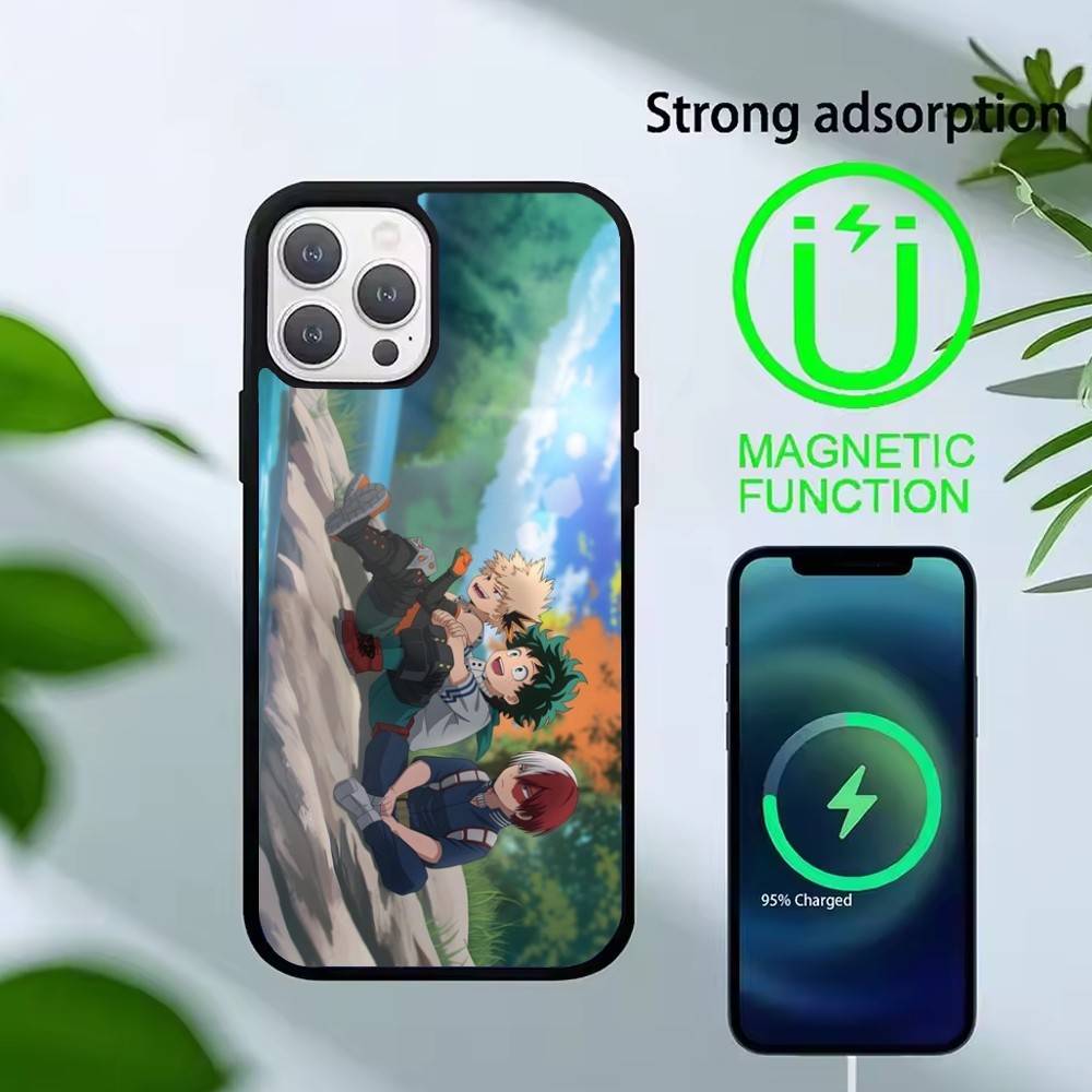 Чехол для телефона Katsuki Bakugo E-Hero Academia Для iPhone 17,16,15,14,13,Pro,Max,Plus, Магнитный Для Magsafe Беспроводной Зарядки