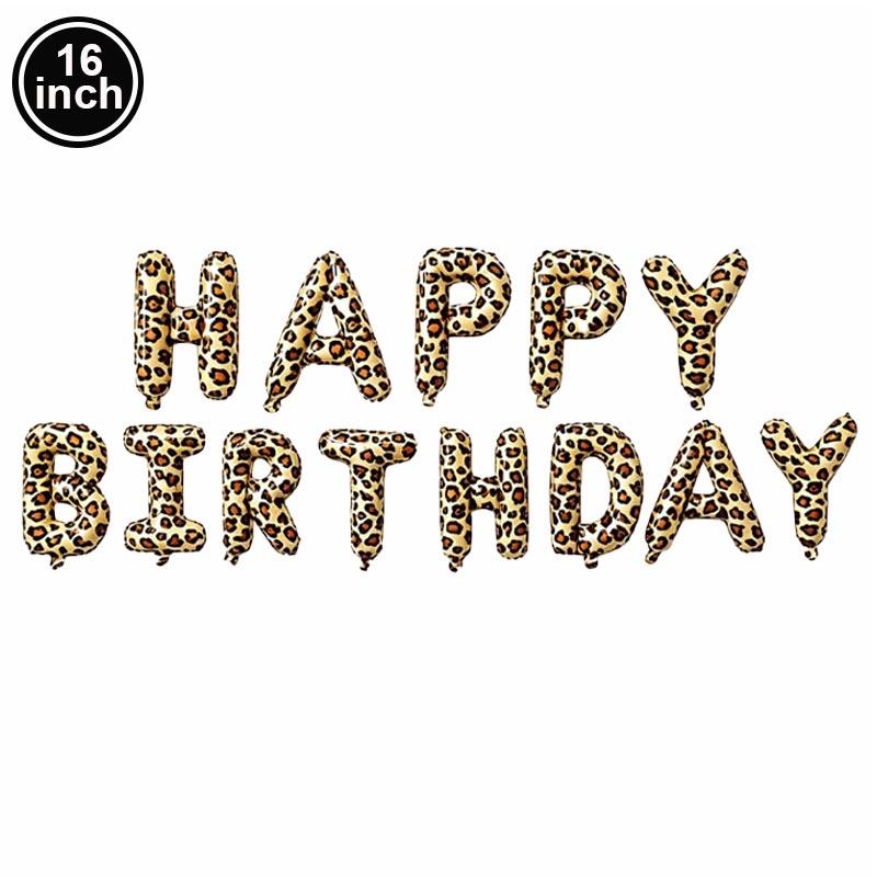 32Inch Leopard Print Number Balloon 0-9 Cheetah Print Foil Balloons for Wild One Safari Birthday Animal Print Party Decorations