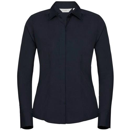 Russell Collection Womens/Ladies Poplin Fitted Long-Sleeved Formal Shirt