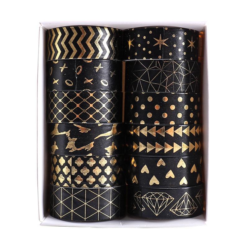 12Pcs/Set Japanese Style Washi Tapes Masking Tape Washi Stickers Scrapbooking Adhesive DIY Decorative Stationery School Supplies