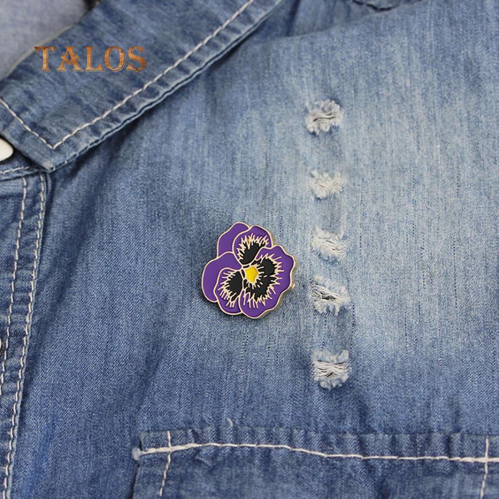 Men Women Enamel Flower Brooch Lapel Pin Denim Hat Suit Badge Jewlery Decor Beauty