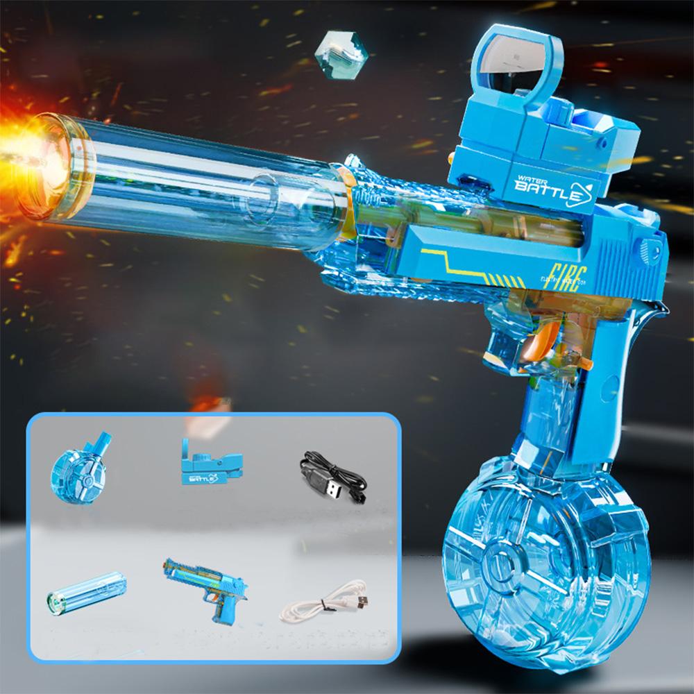 Водяной пистолет Реалистичные светодиодные эффекты 2025 Лето Электрический водяной пистолет Детская игрушка Полностью автоматическая непрерывная стрельба Водяной пистолет