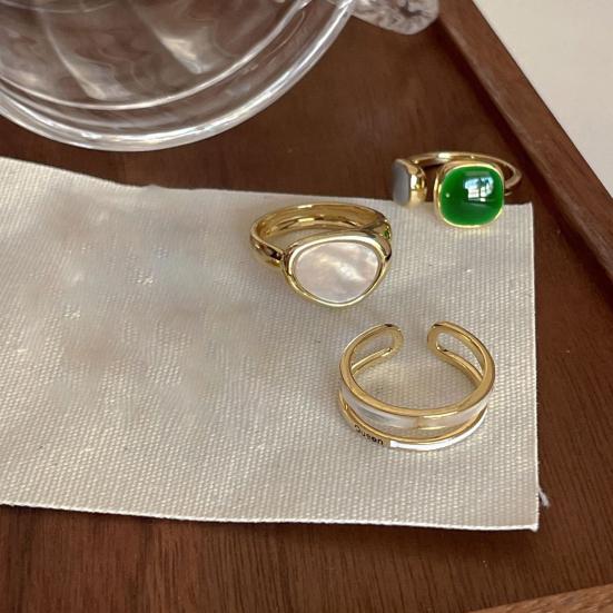 Кольцо на палец, регулируемое ювелирное изделие, изысканное анти-выцветание, геометрическое кольцо в японском стиле