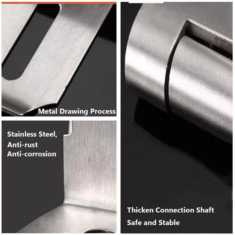 Stainless Steel Padlock Clasp Gate Hasp Staple Door 90 Degrees Latches Lock Shed Latch Household Burglar-Proof Hardware