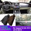 Для Jaguar XJ XJL X351 2010-2019 Автомобильный коврик на панель приборов Черная/Коричневая кожаная накладка на панель приборов Замшевый коврик на панель приборов Аксессуары-солнцезащита