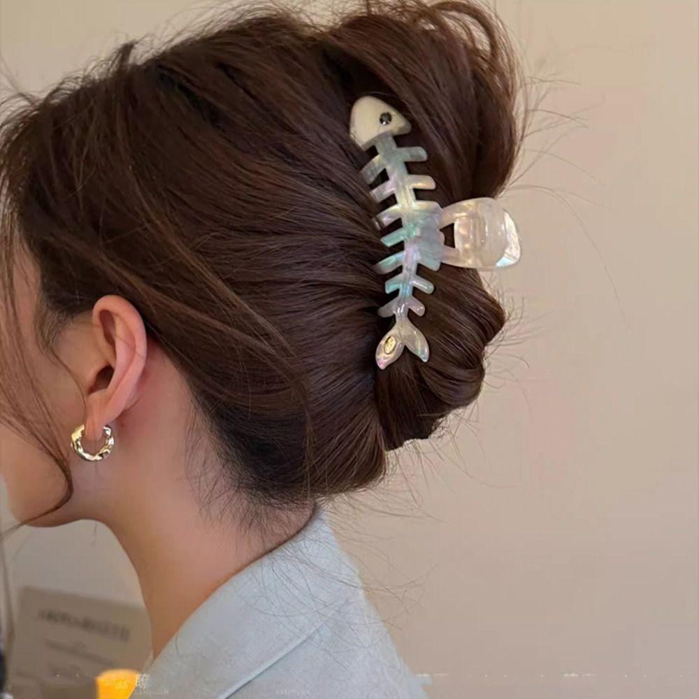 Hairpin Fish Bone Shaped Hair Claw Acetic Acid Acetate Shark Clip Cute Animals Hair Clip Headwear
